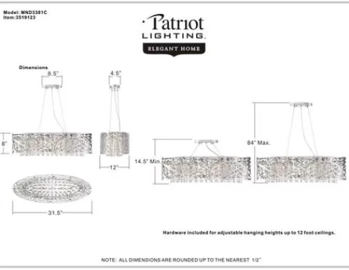 Best Deal Patriot Lighting® Elegant Home Braylen Chrome 7 Light Island Light>* Shop