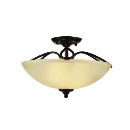 Best Deal Patriot Lighting® Emily Aged Bronze 2-Light Semi-Flush Mount Ceiling Light>* Sale