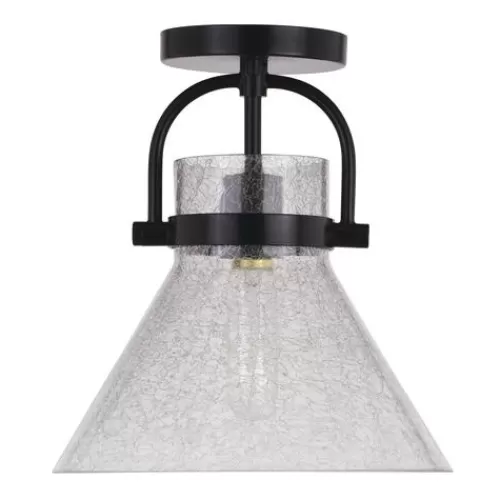 Best Deal Patriot Lighting® Renley Black 1-Light Semi-Flush Mount Ceiling Light>* Flash Sale