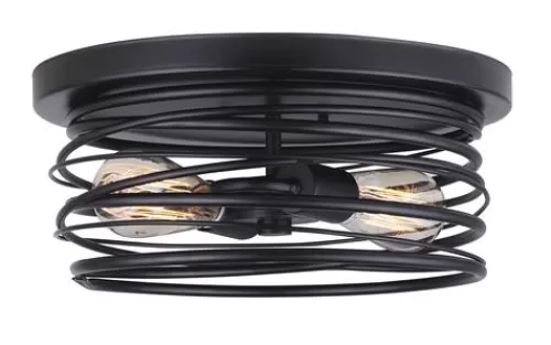 Best Pirce Patriot Lighting® Ryland Matte Black 2-Light Flush Mount Ceiling Light>* Best