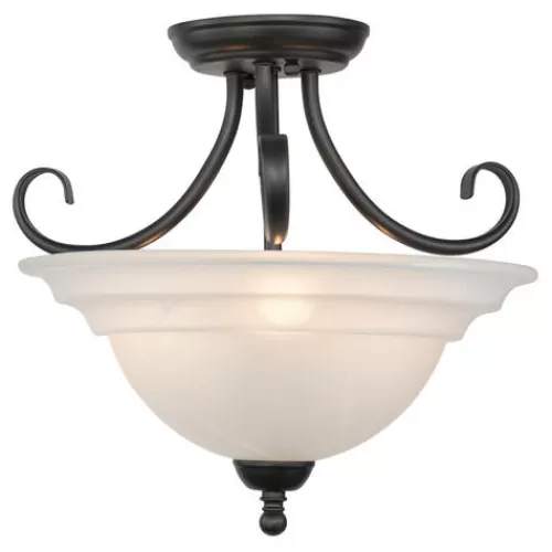 Brand New Patriot Lighting® Babylon Oil Burnished Bronze Semi-Flush Mount Ceiling Light>* Online