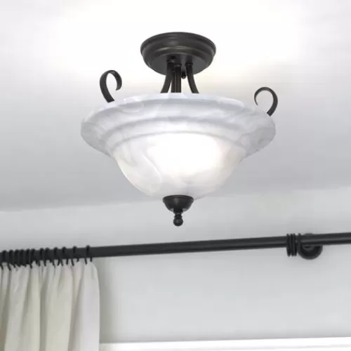 Brand New Patriot Lighting® Babylon Oil Burnished Bronze Semi-Flush Mount Ceiling Light>* Online