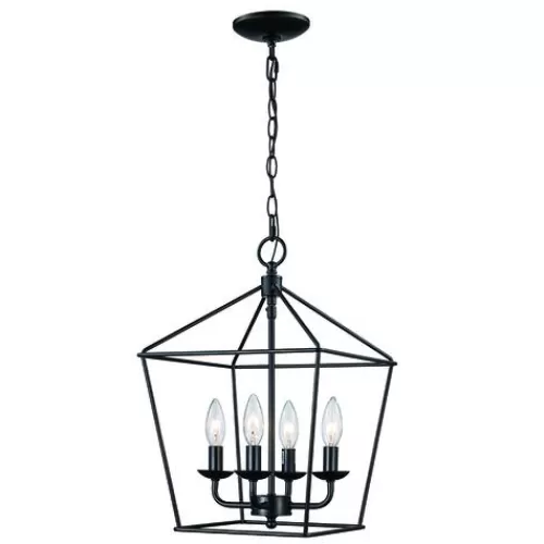 Cheap Patriot Lighting® Hugh Black 4-Light Pendant>* Discount