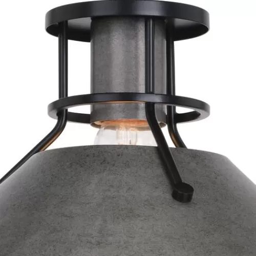 Cheapest Patriot Lighting® Ashtyn Matte Black & Charcoal Patina 1-Light Semi-Flush Mount Ceiling Light>* Shop