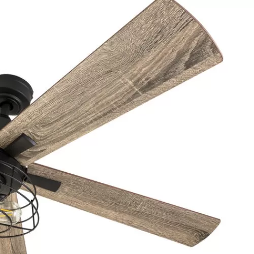Hot Sale Patriot Lighting™ Miller Station 52″ Matte Black Industrial Indoor Led Ceiling Fan>* Best