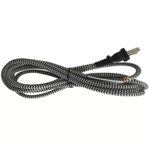 Top 10 Patriot Lighting® 8 Foot Black/White Woven Fabric Lamp Cord With Plug>* Cheap