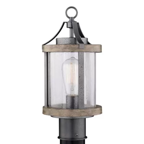 Wholesale Patriot Lighting® Elegant Home Brooklyn Natural Iron & Distressed Faux Wood Post Light>* Sale