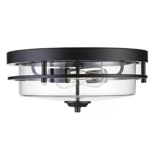 Wholesale Patriot Lighting® Joska Matte Black 2-Light Flush Mount Ceiling Light>* Flash Sale